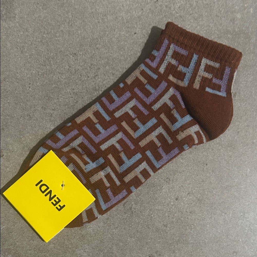 FF Brown and Purple Patterned Women's Socks